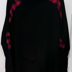 Casua Black and Red Plaid Long Sleeve Dress